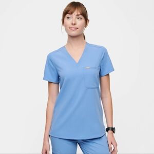 FIGS | Catarina 1 Pocket Ceil Blue Scrub Top